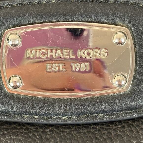 MICHAEL KORS Hamilton East West Black Pebbled Leather Satchel Shoulder Tote Bag - Picture 10 of 10